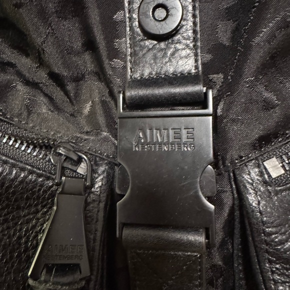 Aimee Kestenberg Sky High Leopard Pring Black Backpack - Picture 6 of 6